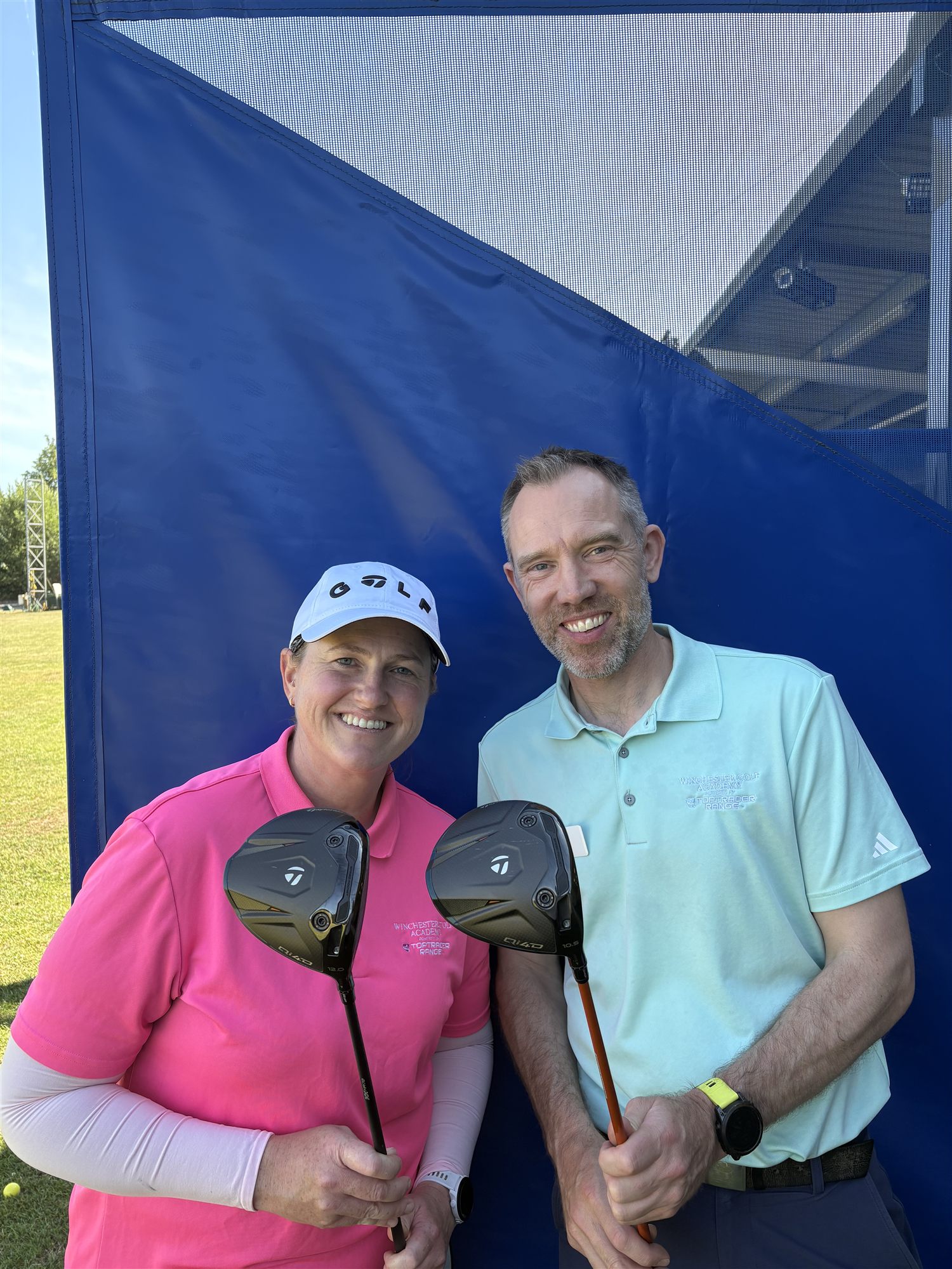 Dean Harrison and Emma Booth, PGA Pros at Winchester Golf Academy