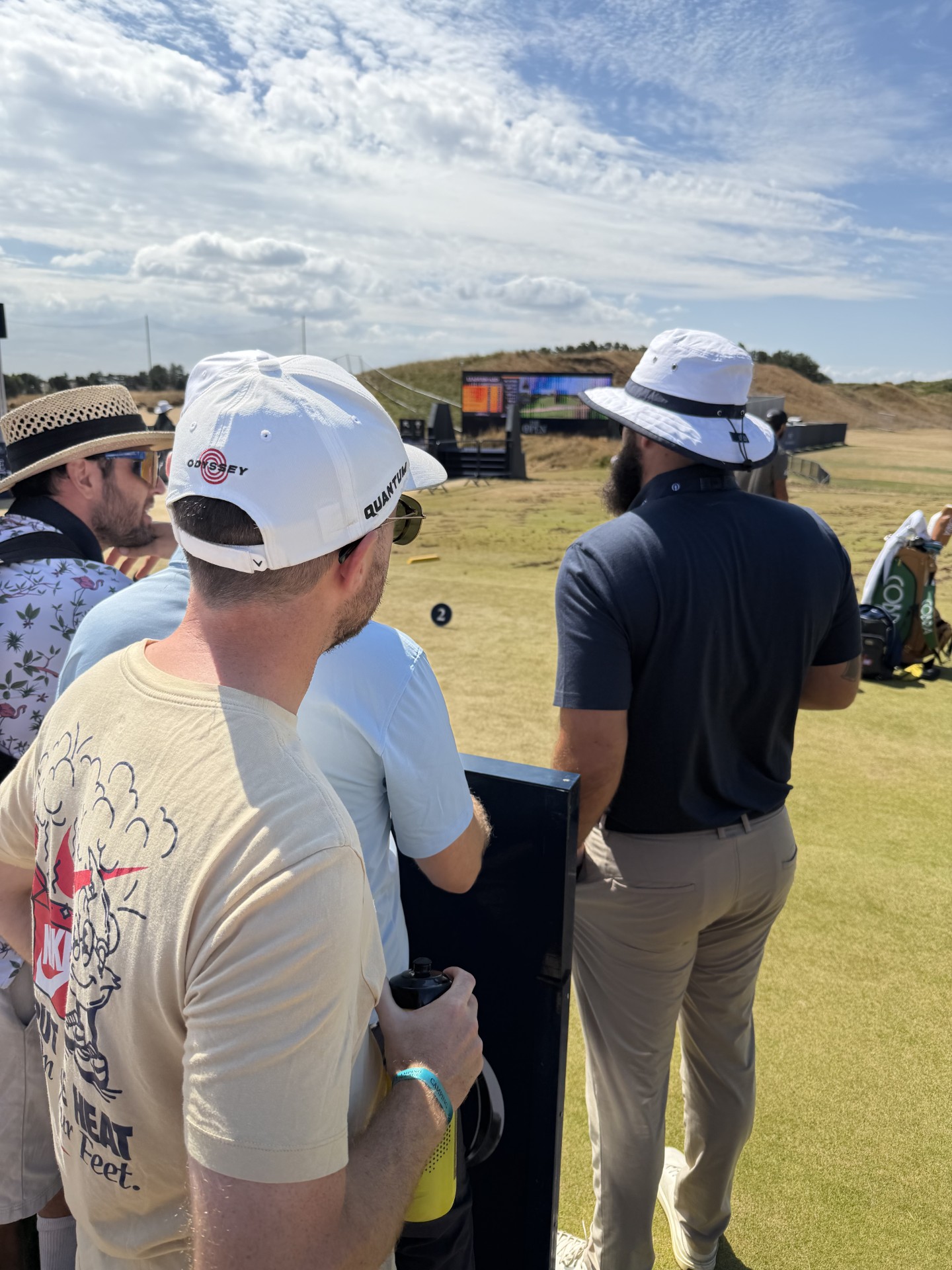 Gary Booth watching players practise at The Open, Royal Birkdale