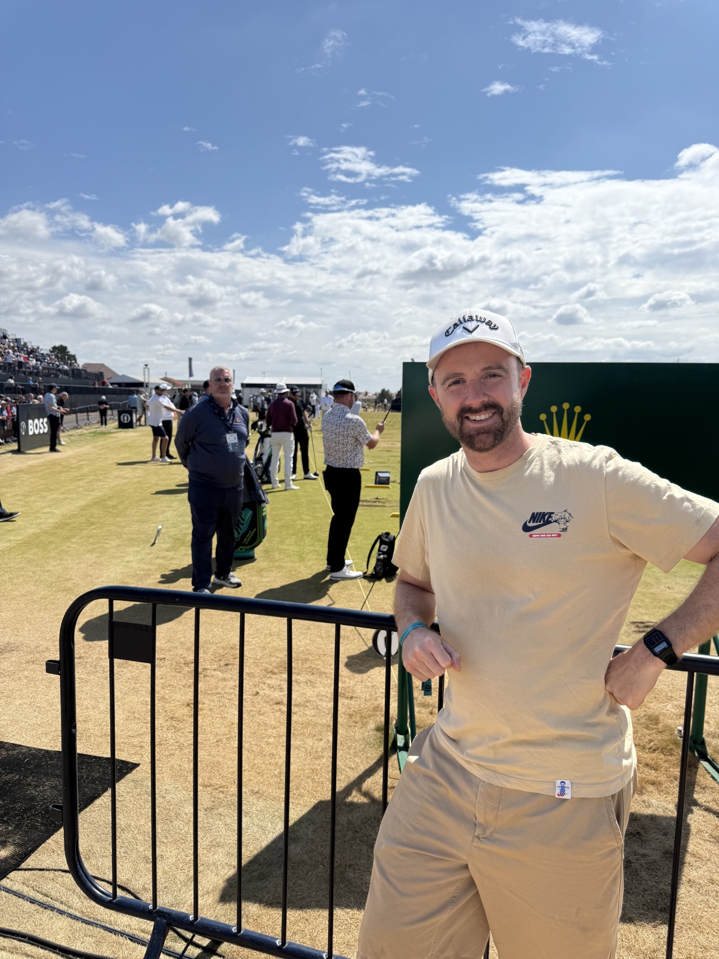 Gary Booth at the practice range at The Open, Royal Birkdale