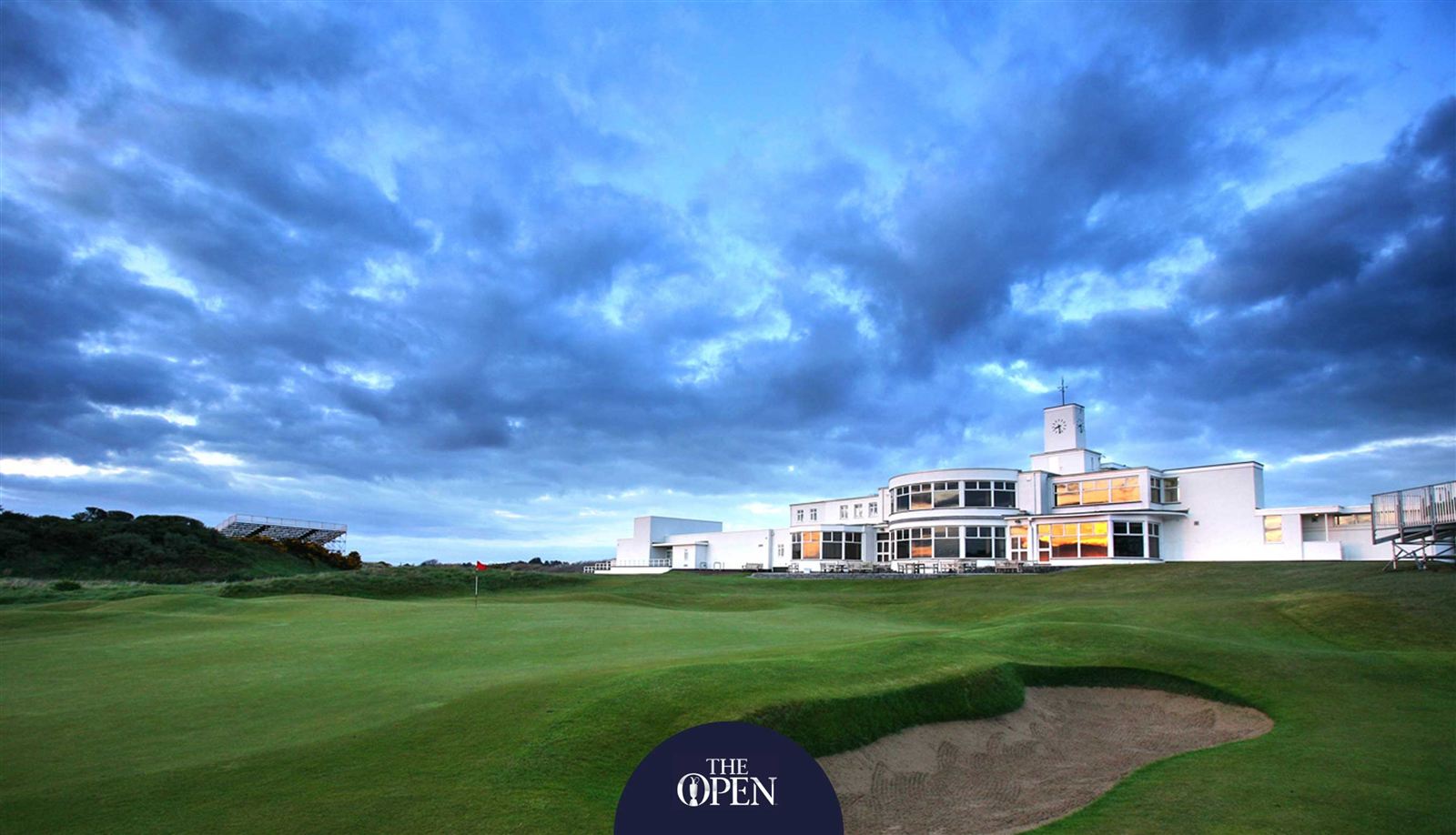 The famous art deco clubhouse behind the 18th green at Royal Birkdale