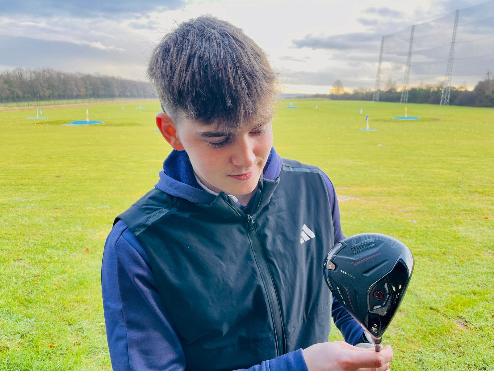 Sam on the range at Winchester Golf Academy